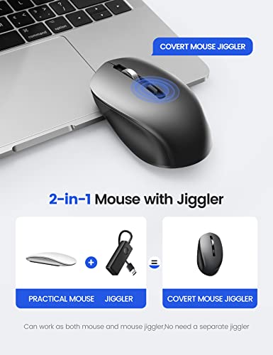 EAXBUX Covert Mouse Jiggler,2 in 1 Mouse with Jiggler, Undetectable Mouse Mover with ON/Off Switch, Drive Free,Simulate Mouse Movement to Keep Computer Awake,Plug and Play