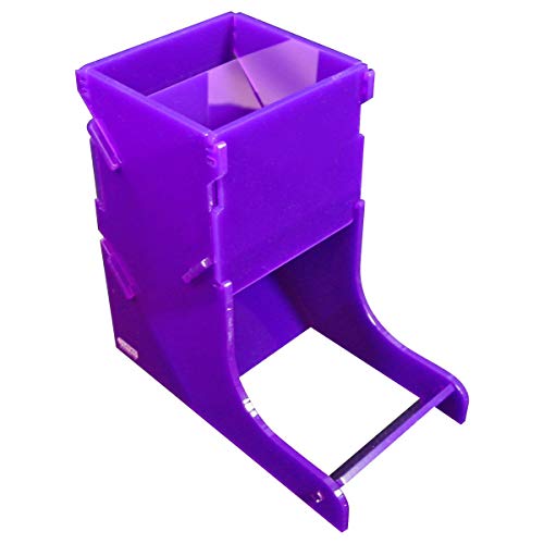 LITKO Dice Tower | TTRPG & Board Games | Purple | Contains rolls, no dice off the table | Fits 16-25mm D6 & polyhedral sets | 5in tall | Laser-cut acrylic | Assembly required - color: Purple