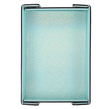 Dice Tray PU Leather Mat Magnetic Folding Dice Rolling Tray Holder Laser Gradient Rectangle Storage Box Perfect for DND Table Games & Entryway & Nightstand Organizer (Cyan) - color: Cyan