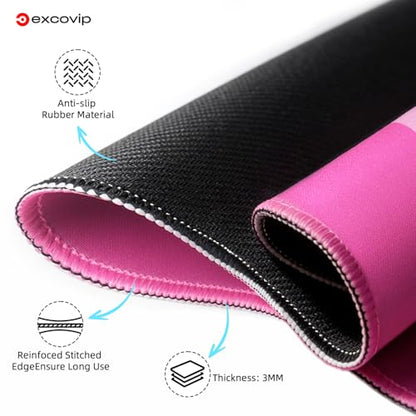 excovip Pink Mahjong Mat for Table, 32.5" x 32.5" Non-Slip Noise Reduction Mahjong Mat for Gifts, Mahjong, Poker, Board Games, Dominoe 1073 - color: 32.5x32.5inch-pink