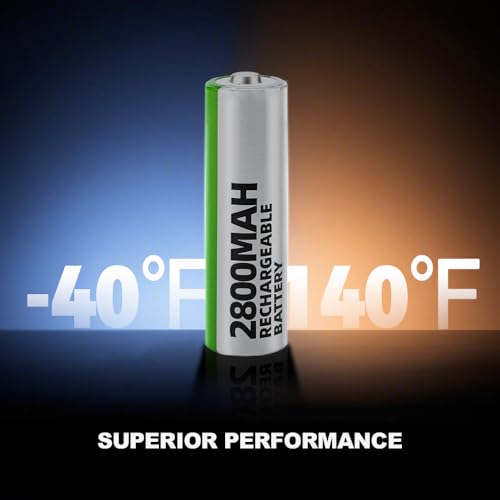 Granicell AA Rechargeable Batteries 2800 mAh High Capacity 1300 Cycle,1.2V NiMH Low Self Discharge AA Battery,4 Pack - size: AA-4