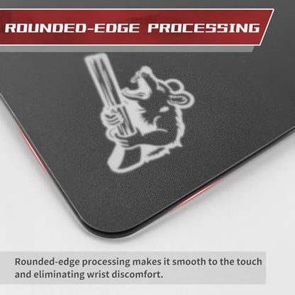 Glass Gaming Mouse Pad, 400mm x 500mm, FPS Game, Special Tempered Glass, Durable, 3mm Thick, Accurately and Quickly Target Your Opponents (400mm x 500mm, Black) - color: Black, size: 400mm×500mm