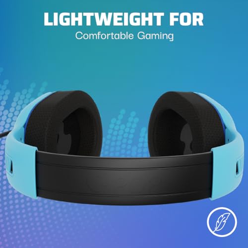 PDP AIRLITE Pro Wireless Stereo Gaming Headset, Officially Licensed by Sony PlayStation 5, PS5/PS4/PS3/PC, Lightweight Durable 40 Foot Connection, Noise-canceling Flip-to-Mute Mic, Neptune Blue - color: Blue, style: Wireless
