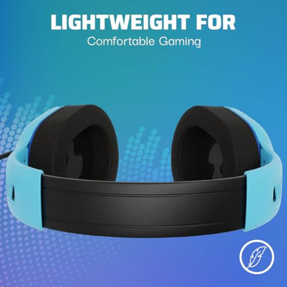 PDP AIRLITE Pro Wireless Stereo Gaming Headset, Officially Licensed by Sony PlayStation 5, PS5/PS4/PS3/PC, Lightweight Durable 40 Foot Connection, Noise-canceling Flip-to-Mute Mic, Neptune Blue - color: Blue, style: Wireless
