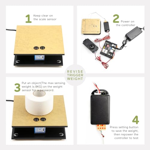 Escape Room Props Puzzles Scale Sensor Put The Right Weight on Scale Sensor to Open 12V Electromagnetic Locks for Room Escape and Exit Game Owners (with Audio) - style: With Audio