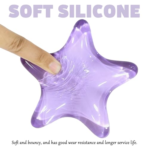 Gel Wrist Rest for Keyboard and Mouse Transparent Purple Sea Star Elbow Pad Cushion Ergonomic Cute Clear Cool Mouse Wrist Pad Silicone Non-Slip Support for Computer Gaming Hand Pillow Ocean Beach - color: Star Purple