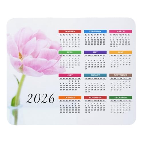 Mouse Pad Colorful 2026 Calendar with Holidays Mouse Mat Calendário 2026 Happy New Year Gift 9.5"x8"2Pcs Color:Colorful 2026 Calendar - color: Colorful 2026 Calendar, size: 9.5"x8" 2Pcs