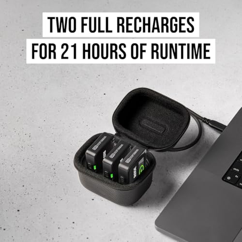 RØDE Charge Case+ | Charging Case for the Wireless GO (Gen 3) with Two Full Extra Recharges for 21 Hours Total Battery Life and Data Transfer | Charging Case for the Wireless GO (Gen 3) - color: Wireless GO Gen 3 Recharge Case