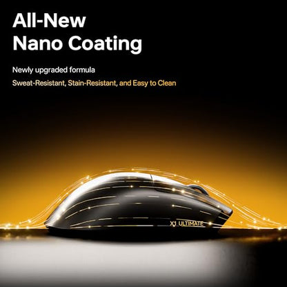 ATK Blazing Sky X1 V2 Ultimate Wireless Gaming Mouse, PAW3950 Ultra Sensor, DPI up to 42,000, 54g Lightweight, 8K Polling, 800 Hr Battery Life, All-New Nano Coating, Dual-Mode 2.4G/Wired - Red - color: Metallic Red, style: Ultimate
