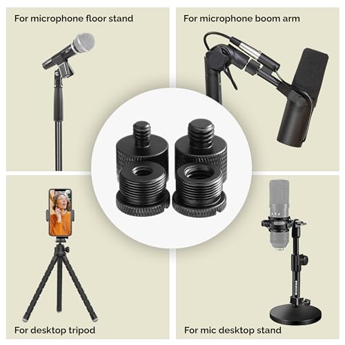 Mic Stand Adapter Set 8 pieces Metal Microphone Stand Screw Thread Adapter 5/8 Female to 3/8 Male 3/8 Female to 5/8 Male 5/8 Female to 1/4 Male 1/4 Female to 5/8 Male Tripod Adapter ADP02A Blck - color: 9 ADAPTER