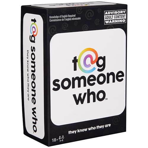 Spin Master Games T@g Someone Who The Viral Meme Party Game for Adults | Tag Your Friends IRL, Vote for Who Best Fits the Memes, Card Game for Happy Hours, Mature Content, 3-8 Players, Ages 18+ - style: Modern