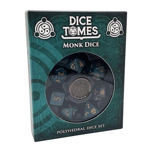 Polyhedral Dice Set - Dice Set for DND, Pathfinder & Tabletop RPGs (Monk)