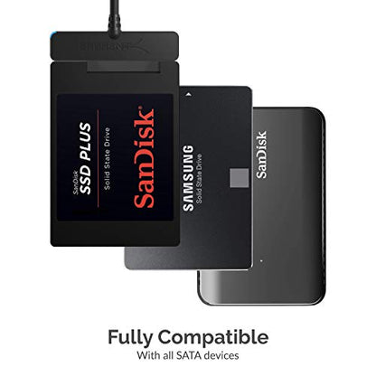 SABRENT USB 3.0 to 2.5in SATA Adapter Cable for SSD & HDD, UASP (EC-SSHD) | USB-A to SATA; 5Gbps; USB-powered, no external power; SATA I/II/III; SSD & laptop HDD; hard drive reader - style: 2.5" SSD/SATA Adapter