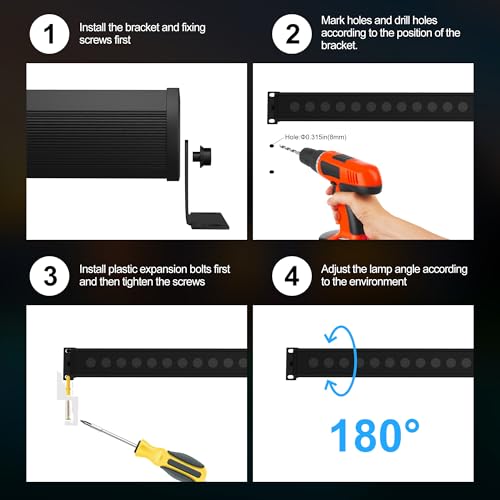 40-Inch Linkable LED Wall Washer Light Bar – Smart RGBCW Color Changing LED, Bluetooth & RF Remote Control, 2700K–6500K Tunable White, 16M Colors, 1–100% Dimmable, IP65 Waterproof - color: Linkable Smart RGB+Tunable White(2700-6500K)