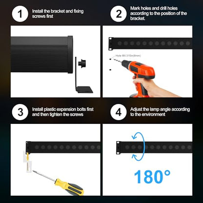 40-Inch Linkable LED Wall Washer Light Bar – Smart RGBCW Color Changing LED, Bluetooth & RF Remote Control, 2700K–6500K Tunable White, 16M Colors, 1–100% Dimmable, IP65 Waterproof - color: Linkable Smart RGB+Tunable White(2700-6500K)