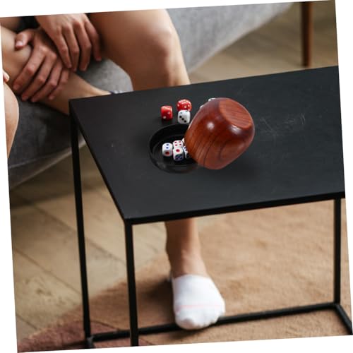 VOSAREA Wooden Dice Rolling Cup Set with Lid Capacity Shaking Box for Board Games Includes Small Dice and Easy to Clean Storage Cup
