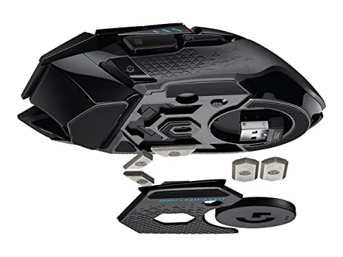 Logitech G502 Lightspeed Wireless Gaming Mouse, 25K Hero Gaming Sensor, 25600 DPI, RGB, Ultra-Light, 11 Programmable Buttons, Long Life Battery, PowerPlay-Compatible, PC - Black | HERO 25K Sensor, 25600 DPI, RGB, Weights, 11 Buttons, Long Battery, POWERPL