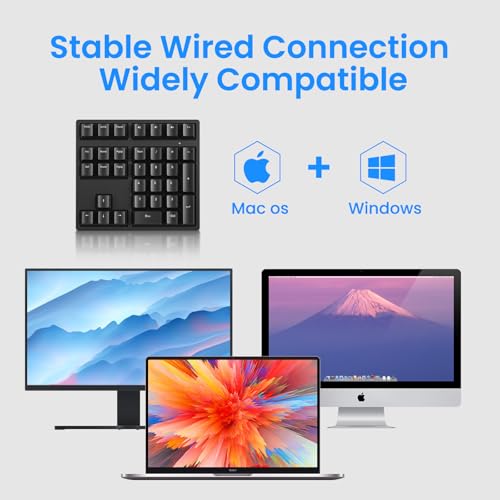 Gurjot Number Pad, Mechanical USB Wired Numeric Keypad with RGB LED Backlit,34 Keys Numpad Keyboard with PBT Keycaps Blue Switches for Windows/Mac Laptop,Computer,Desktop,PC,Notebook (Black) - color: black