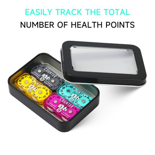 SIXPOINTS 4PCS Twin Digits Life Counters Health Tracker Compatible with Magic The Gathering Commander Deck, LCG/RPG/D&D/MTG/CCG/TCG Gaming Table Games - color: Color-c