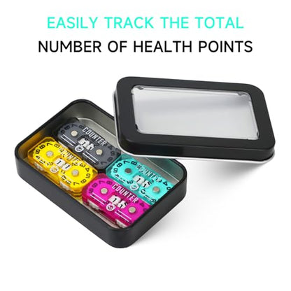 SIXPOINTS 4PCS Twin Digits Life Counters Health Tracker Compatible with Magic The Gathering Commander Deck, LCG/RPG/D&D/MTG/CCG/TCG Gaming Table Games - color: Color-c