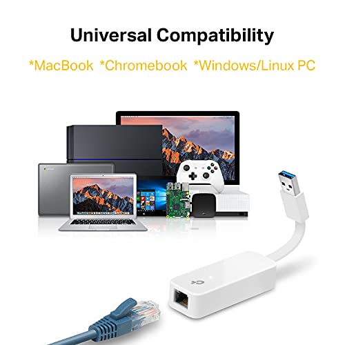 TP-Link USB to Ethernet Adapter, Foldable USB 3.0 to 10/100/1000 Gigabit Ethernet LAN Network Adapter, Support Windows 11/10/8.1/8/7/Vista/XP for Desktop Laptop Apple MacBook Linux (UE300) - style: USB-A 3.0