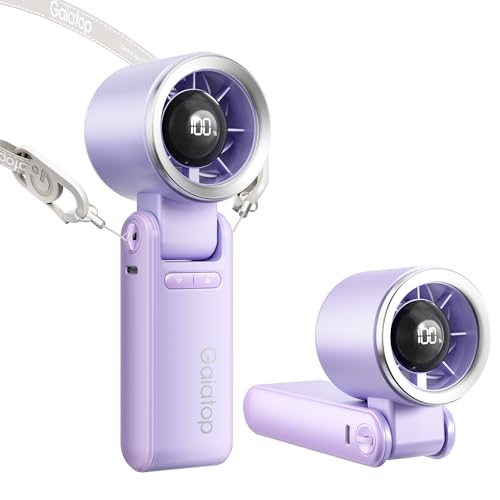 Gaiatop Portable Handheld Turbo Fan, 15 Hrs Cooling, 180° Foldable 4-in-1 Hand Held Fans, 6-Speed (1-100) Personal Mini Handheld Fans, Small Portable Fan for Travel Working Outdoor, Women Gifts Purple - color: Purple