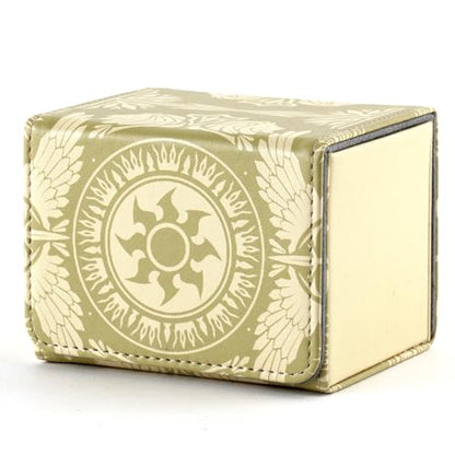 Deck Box for MTG Cards, Trading Commander Deck Case Holds 120+ Sleeved Cards, PU Leather Magnetic Collectible Card Storage Box Fits for TCG Magic Card (Yellow) - color: Yellow