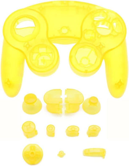 Housing Cover Shell Handle Case and Button Replacement Parts for NGC Gamecube Controller Games Handle Protective Accessories (Clear Yellow) - color: Clear Yellow