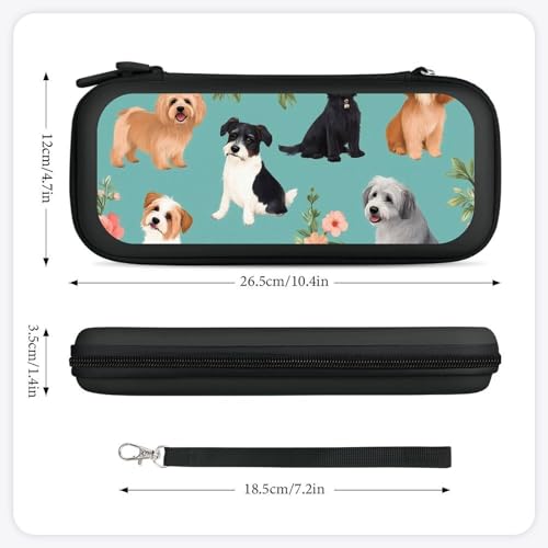 Game Console Storage Bag Compatible with Switch, Dogs Flowers Hard Shell Shockproof Travel Carrying Pouch with 15 Game Cartridges - color: Color(93)