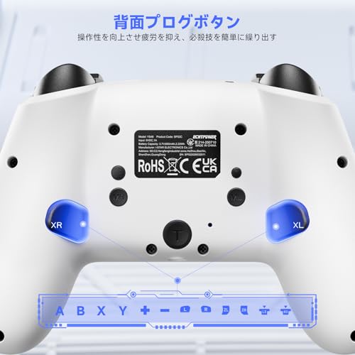 ECHTPower Switch 2 Pro Controller with Hall Effect Joysticks, One-Key Wake-Up for Switch 2, Wireless Controller for Switch 2/Switch/Lite/OLED, Turbo Button, 4 Back Buttons, RGB Lighting, 3.5mm Jack, Dual Vibration, 6-Axis Gyro (Grey) - color: Grey