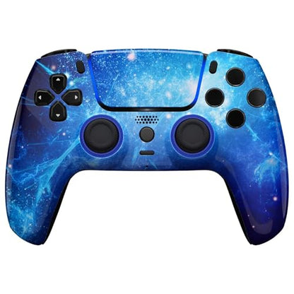 Custom Wireless Controller for PS5 - Hand Airbrushed & Multiple Designs Available (Blue Nebula) - color: Blue Nebula