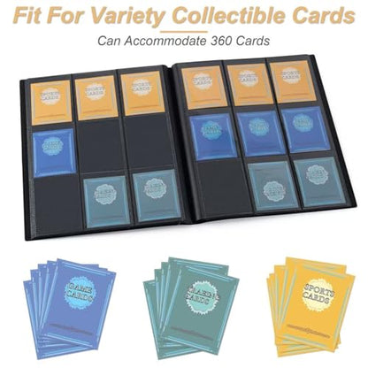 Card Binder 9 Pocket Storage 360 Card Binder,Trading Card Binder（Sky Blue） | Senior and Sturdy Side-Loading Album,Intended For YuGiOh,MTG, TCG,Game Cards & Baseball Card Binde - color: Sky Blue