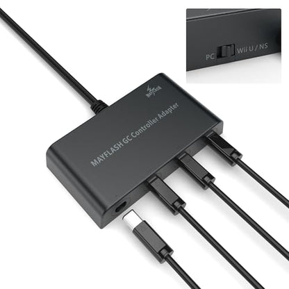MAYFLASH Gamecube Controller Adapter for Wii U, PC Windows and Switch/Switch 2, 4 Ports