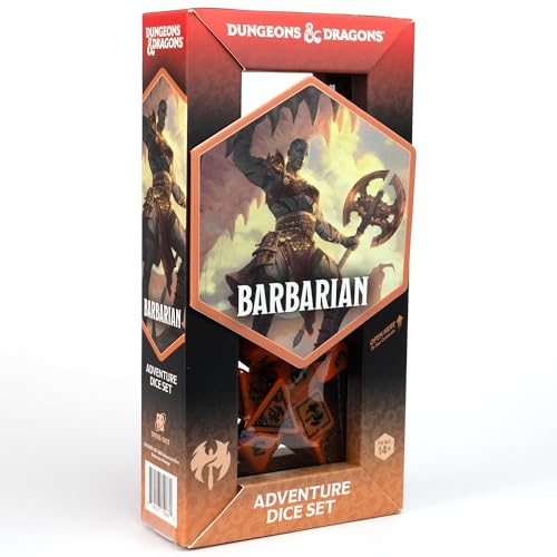 D&D Adventure Dice (Barbarian Class: Orange) - style: Barbarian Class: Orange