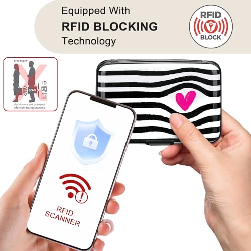 Mini RFID Aluminum Wallet Credit Cards Holder Business Card Case Metal ID Case for Men Women (Eye heart) - color: Eye heart