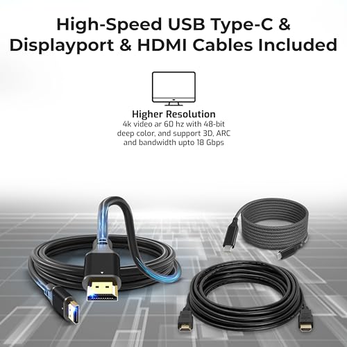 HP Docking Station for Laptop Dual Monitor and Charging Bundle - USB-C G5 Dock 5YH27AV#ABA with 120W Adapter + HDMI Cable + DisplayPort Cable + USB-C Cable + Microfiber Cloth (Renewed) - style: HP 5YH27AV#ABA Renewed