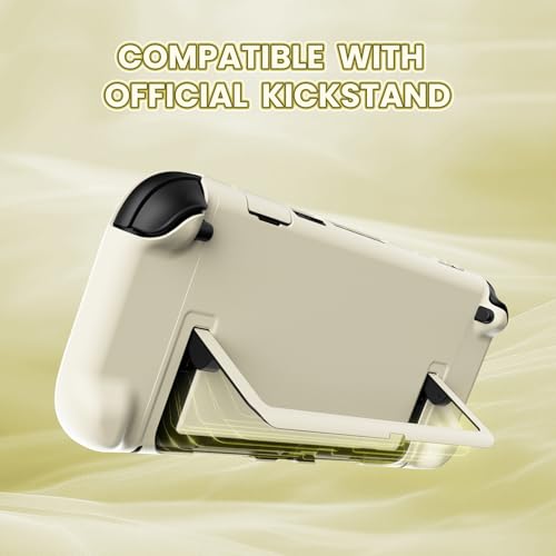 PlayVital Protective Case for Nintendo Switch 2 - Cute Dockable Hard Case Shell for Switch 2 with Thumb Grip & Sticker & Button Caps, Anti-Scratch & Shockproof Cover Skin - Antique Yellow - color: Antique Yellow