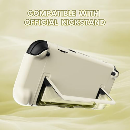 PlayVital Protective Case for Nintendo Switch 2 - Cute Dockable Hard Case Shell for Switch 2 with Thumb Grip & Sticker & Button Caps, Anti-Scratch & Shockproof Cover Skin - Antique Yellow - color: Antique Yellow