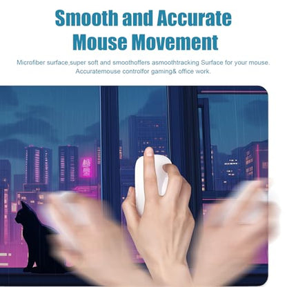Japanese Girl Gaming Mouse Pad, Big Desk Mat, XL Extended Large Mousepad Non-Slip Rubber Base, Keyboard Mat for Gamers, Computer/Laptop, Office&Home, 31.5x11.8in, Samurai - color: Girl