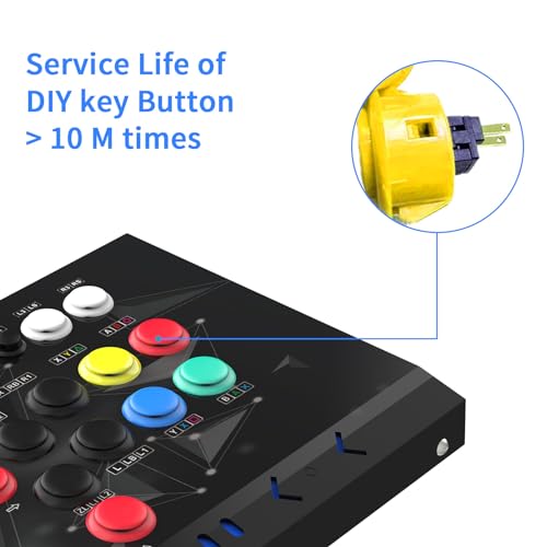 NBCP Arcade Fight Stick - Arcade fighting Joystick -Street Fighter Games Controler with Turbo for PS3, Nintendo Switch, PC Windows (7/8/10/11), Android TV Box,Raspberry Pi,NEOGEO Mini