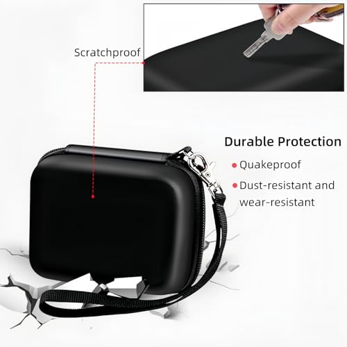 Digital Camera Case Compatible with Kodak PixPro/Canon PowerShot/Sony DSC, Hard Shell Camera Protective Carrying Bag for Cable,SD Card (Black) - color: Black