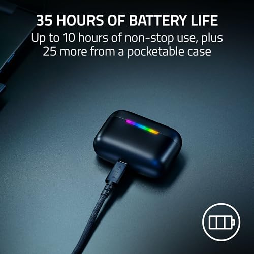 Razer Hammerhead V3 X Wireless Multi‐Platform Gaming Earbuds, Black | 2.4 GHz & Bluetooth 5.3, 35 Hr Battery, THX Spatial Audio, for Smartphones, PC, Laptop, Tablet, PS5, Steam Deck - style: PC