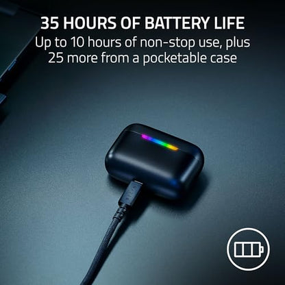Razer Hammerhead V3 X Wireless Multi‐Platform Gaming Earbuds, Black | 2.4 GHz & Bluetooth 5.3, 35 Hr Battery, THX Spatial Audio, for Smartphones, PC, Laptop, Tablet, PS5, Steam Deck - style: PC