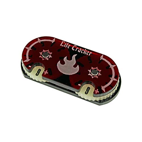 LITKO Life Counter Wheel | Compatible with Magic: The Gathering | Red | 0–99 dual dial | 25x50mm | Translucent acrylic | Laser-engraved Mountain symbol | Magnetic, pre-assembled | Fits deck boxes - color: Red