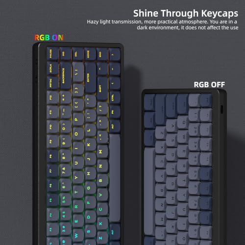 Womier Low Profile Keycaps - PBT Shine Through Keycaps | Mechanical Keyboard Caps, Custom Key caps Full Size for 60 65 75 100 Percent Cherry MX Switches Mechanical Keyboard, Gray - color: Dark Grey
