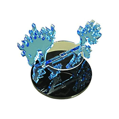 LITKO Phantom Steed Character Mount | Compatible with D&D & Pathfinder | Fluorescent blue acrylic phantom steed mount | 50mm round base | 30mm platform for hero | Requires glue assembly - style: 50mm Round Base