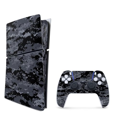 MightySkins Skin Compatible with Playstation 5 Slim Digital Edition Bundle - Digital Camo | Protective, Durable, and Unique Vinyl Decal wrap Cover | Easy to Apply | Made in The USA - color: Digital Camo, size: Playstation 5 Slim Digital Edition With Contr