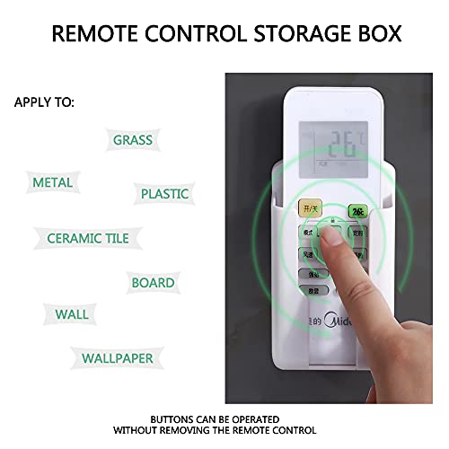 2 Pcs Wall Mount Remote Control Holder Media Player Controller Holder, Air-Conditioner Remote Tray TV Remote Organizer Caddy Box for Home Nightstand Office Desk School Supply Storage (Large,3.3inch) - size: Large,3.3inch