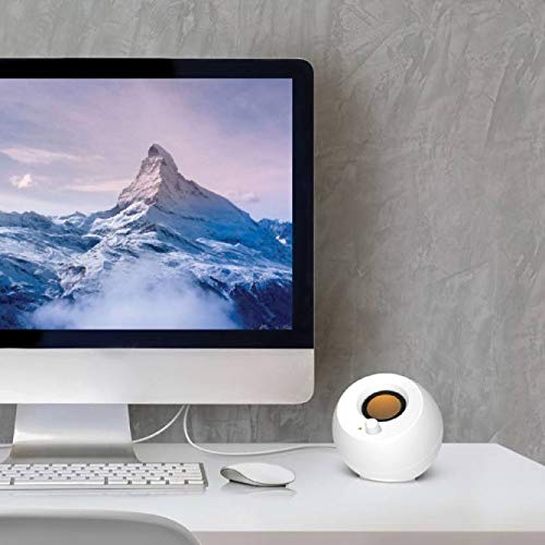 Creative Pebble, 2.0 USB Desktop Stereo Speakers for PC/Laptop, White | USB-Powered, 2.0 Speaker, Compact, Stereo, PC Speakers, Laptop Speakers, Minimal Design, Desktop Audio, White - color: White