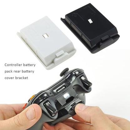 6pcs Battery Pack Cover Shell Compatible with Xbox 360 Wireless Controller 5.6 * 3.5cm Replacement Battery Cover Case Black and White